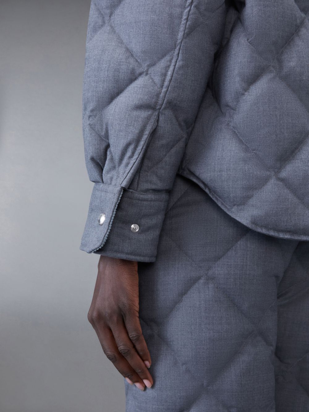 Thom Browne Super 120's Twill Down Hooded Patch Pocket レディース ジャケット グレー | MJM80X75275