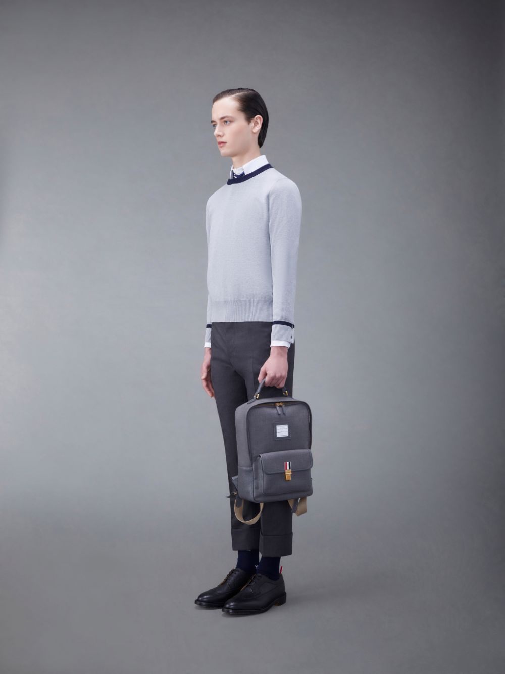 Thom Browne Super 120's Twill Front Pocket School メンズ リュック グレー | ERT94V95128