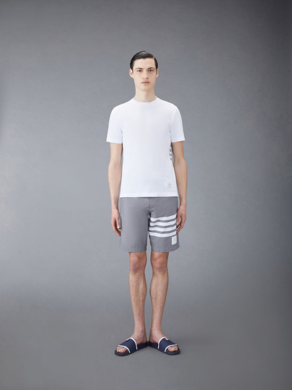 Thom Browne Swim Tech 4-Bar メンズ ボードショーツ グレー | BGJ75Z41300