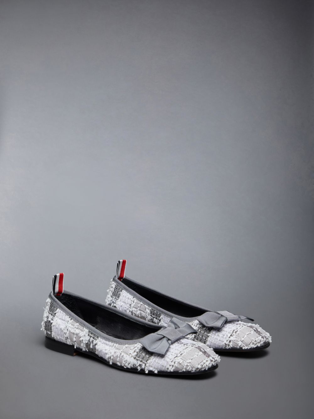 Thom Browne Tartan Tweed Leather Sole Opera レディース バレエシューズ グレー | DSX61V71066