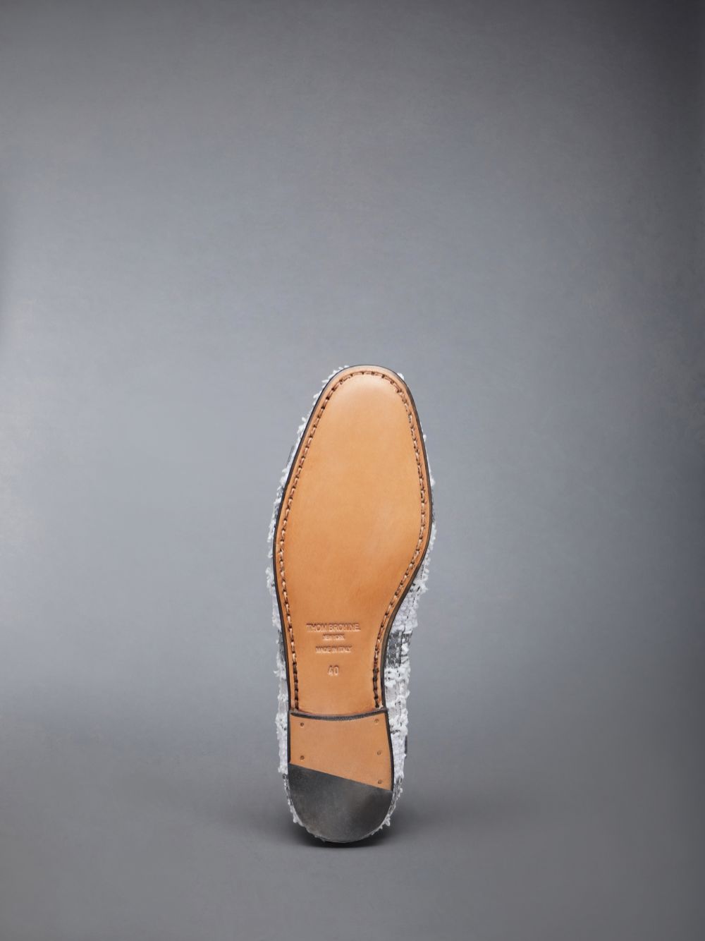 Thom Browne Tartan Tweed Leather Sole Opera レディース バレエシューズ グレー | DSX61V71066