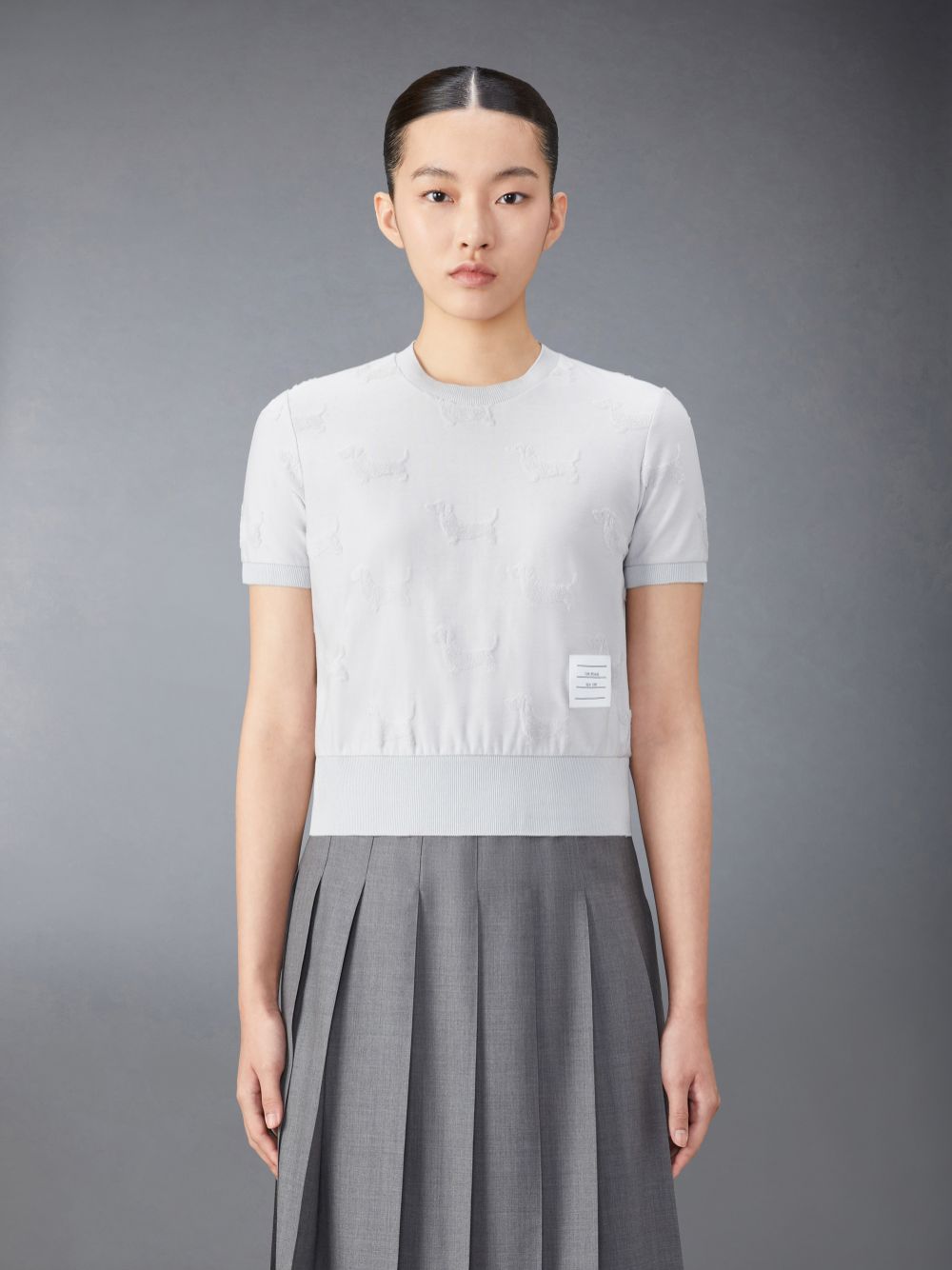 Thom Browne Terry Jacquard Hector レディース Tシャツ グレー | DKU14G96915