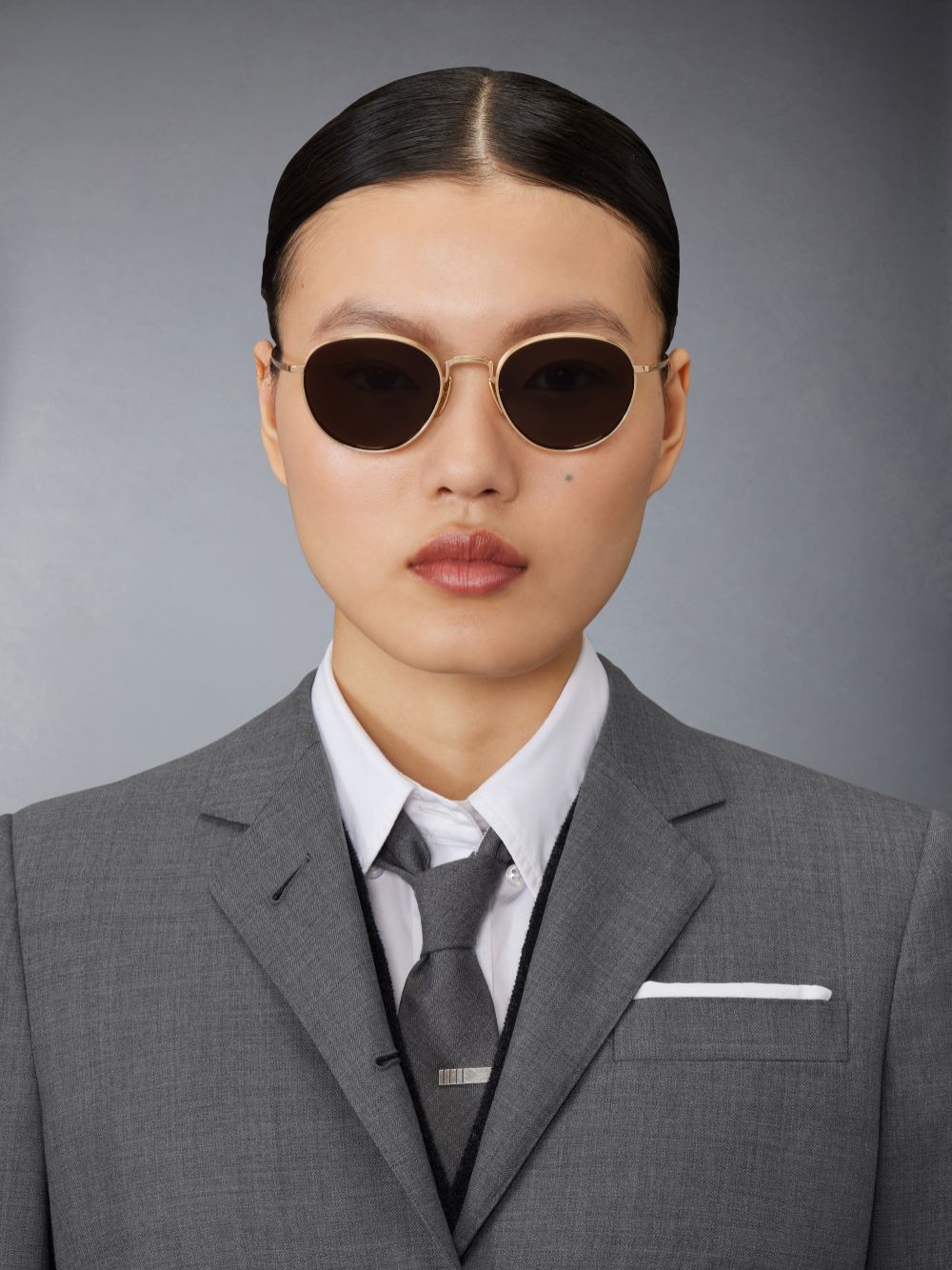 Thom Browne Titanium Round メンズ サングラス ゴールド | MZR58O52055