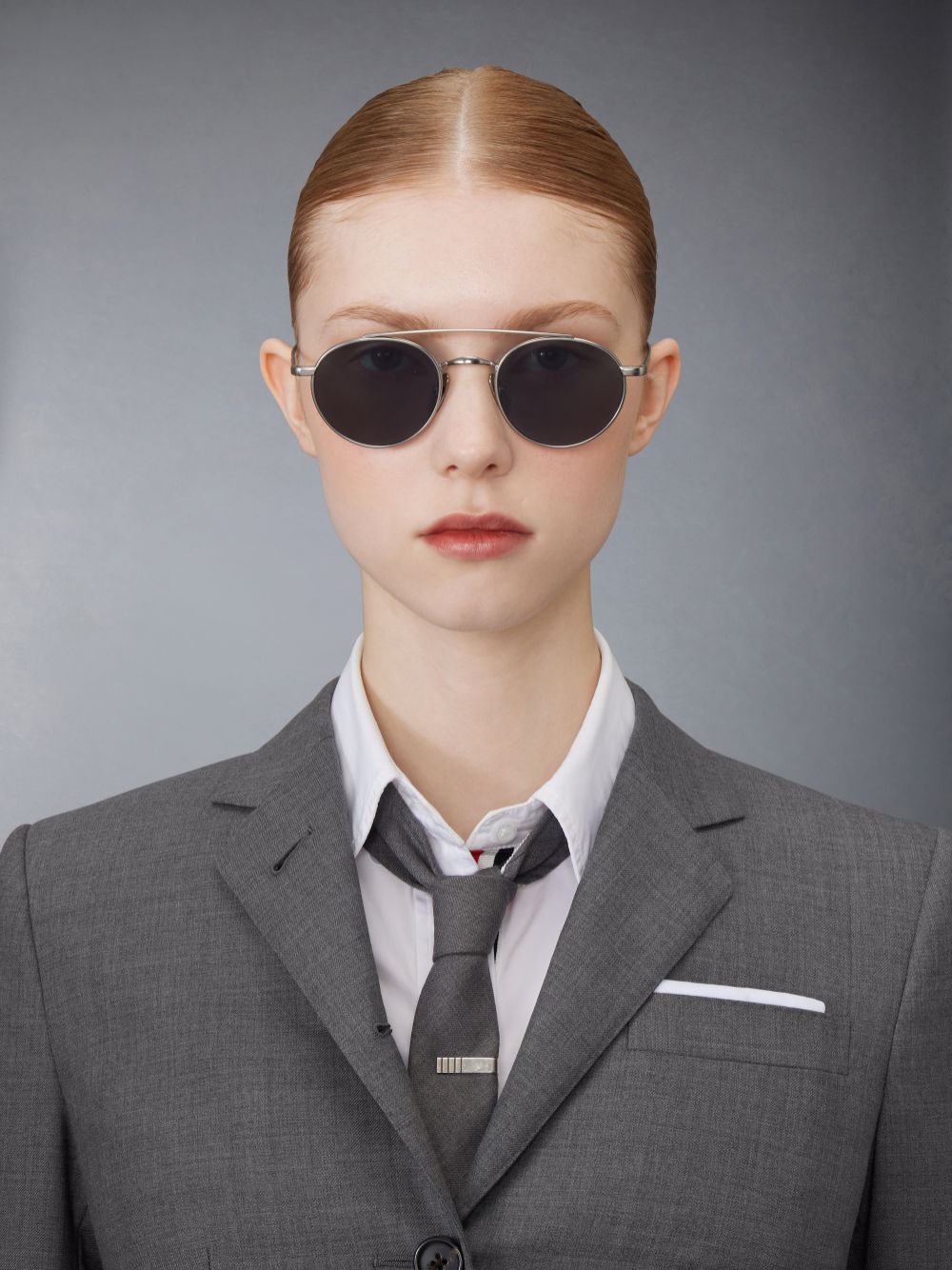 Thom Browne Titanium Round メンズ サングラス グレー | UPM39K22641