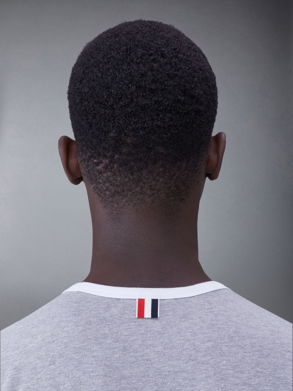 Thom Browne Tonal Cotton Jersey Short Sleeve Ringer メンズ Tシャツ グレー | TOW81J63406