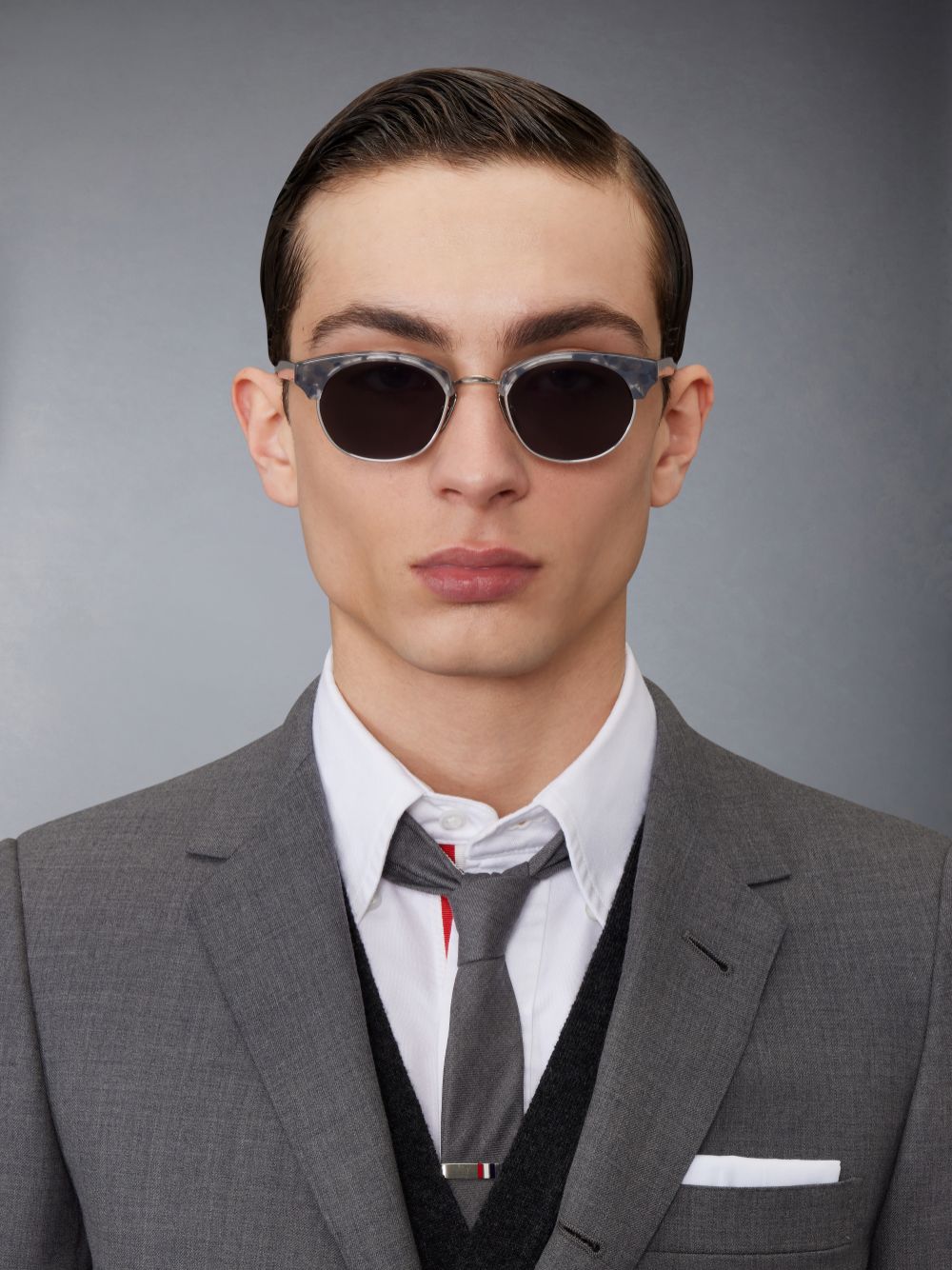 Thom Browne Tortoise Acetate And Titanium Oval レディース サングラス 緑 | LEA21J90715