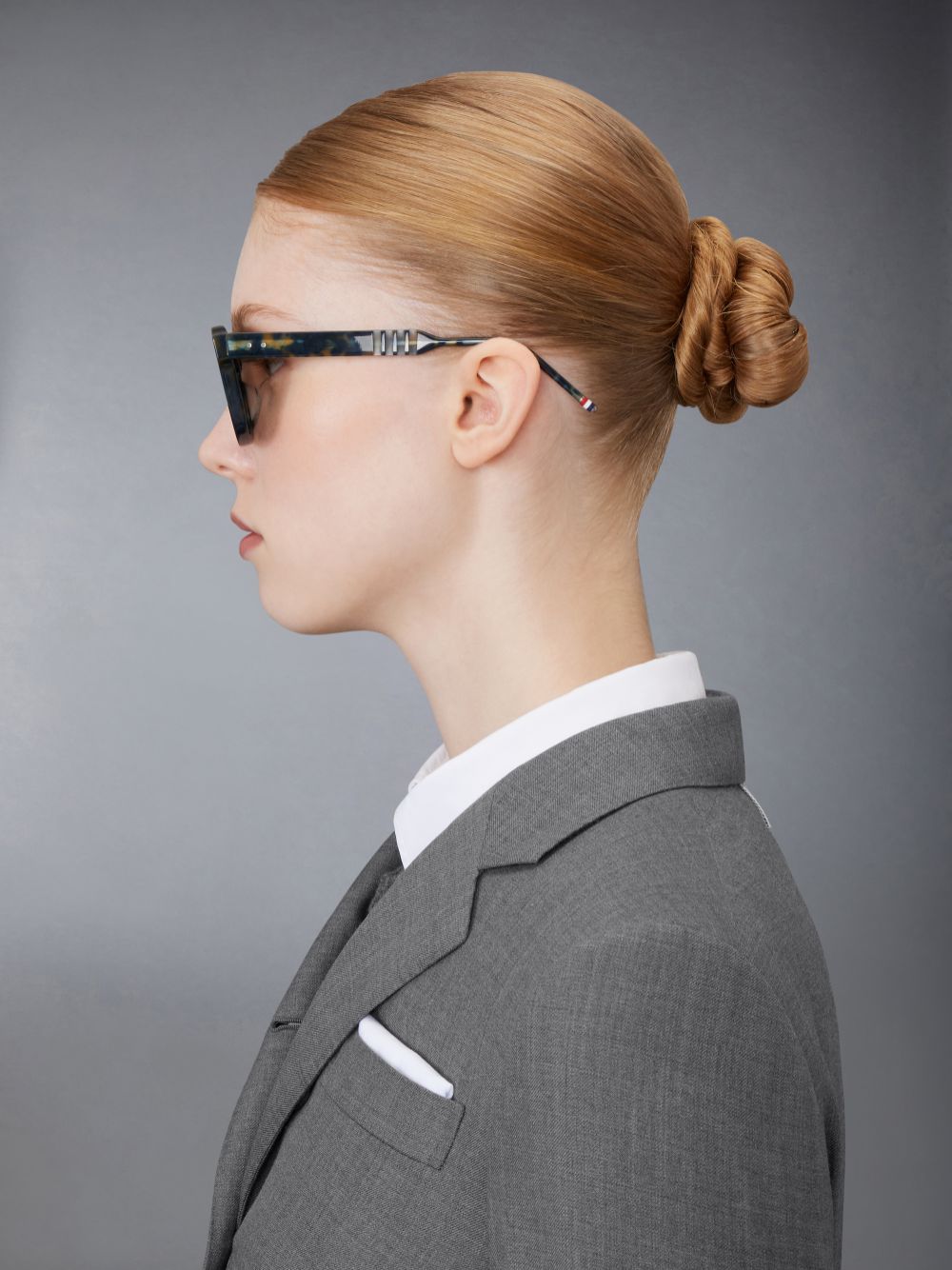 Thom Browne Tortoise Acetate Rectangular メンズ サングラス 青 | XUL20J22623