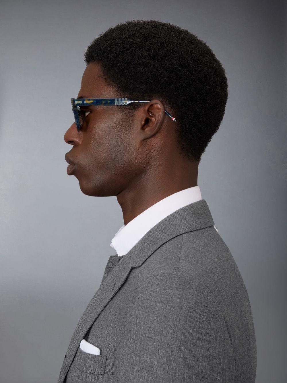 Thom Browne Tortoise Acetate Rectangular メンズ サングラス 青 | XUL20J22623