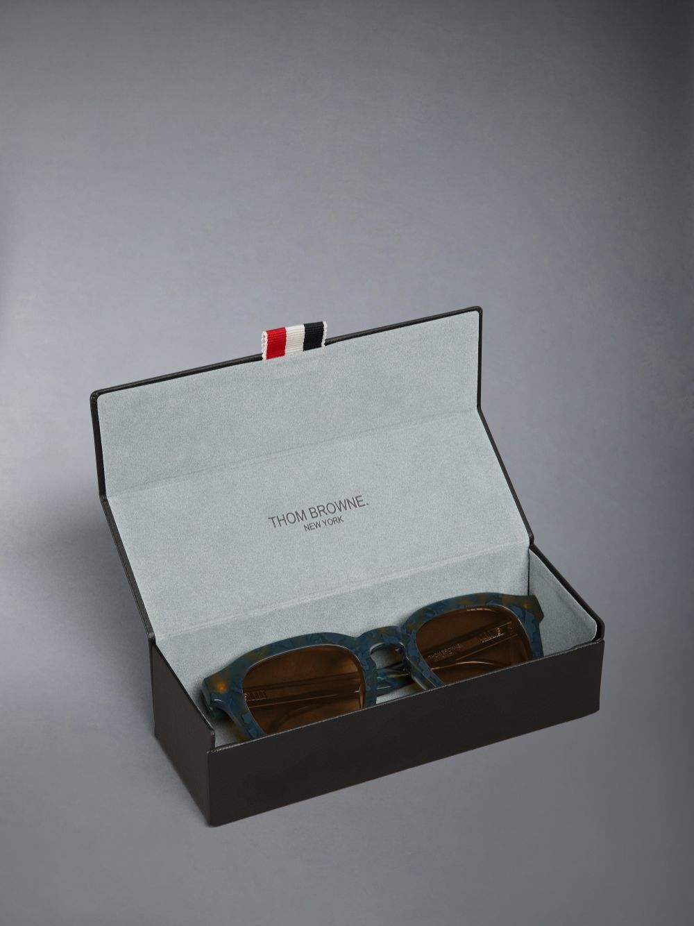 Thom Browne Tortoise Acetate Rectangular メンズ サングラス 青 | XUL20J22623