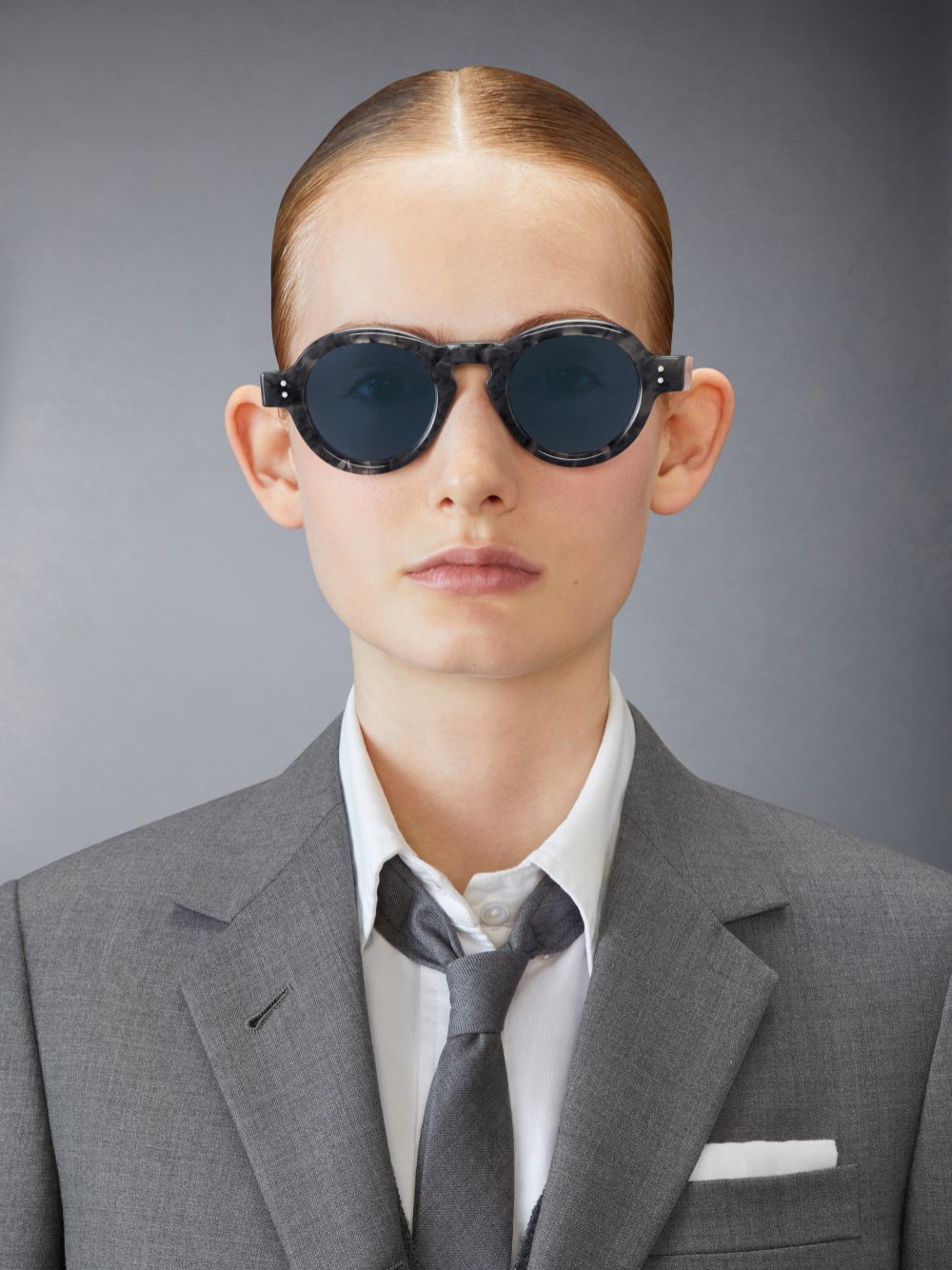 Thom Browne Tortoise Acetate Round レディース サングラス グレー | APU29Z59961