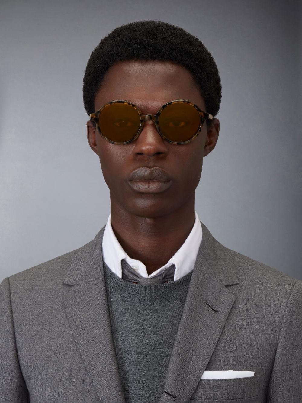 Thom Browne Tortoise Acetate Round メンズ サングラス ブラウン | MII42M46371