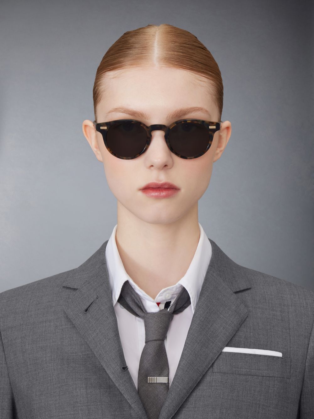 Thom Browne Tortoise Acetate Round レディース サングラス ブラウン | NHN91X41844