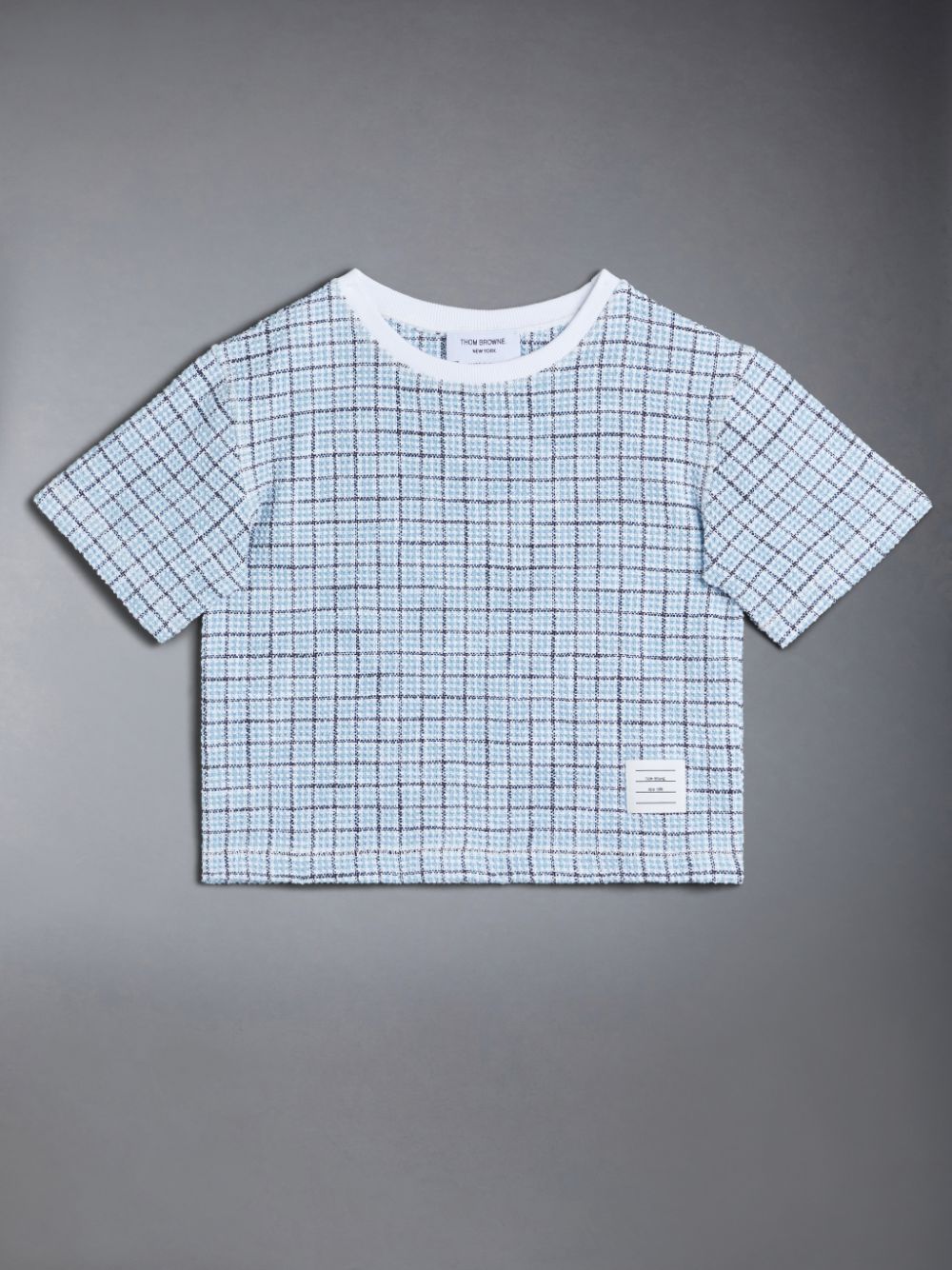 Thom Browne Tweed Jersey Boxy ガール Tシャツ 青 | CWS75C95788