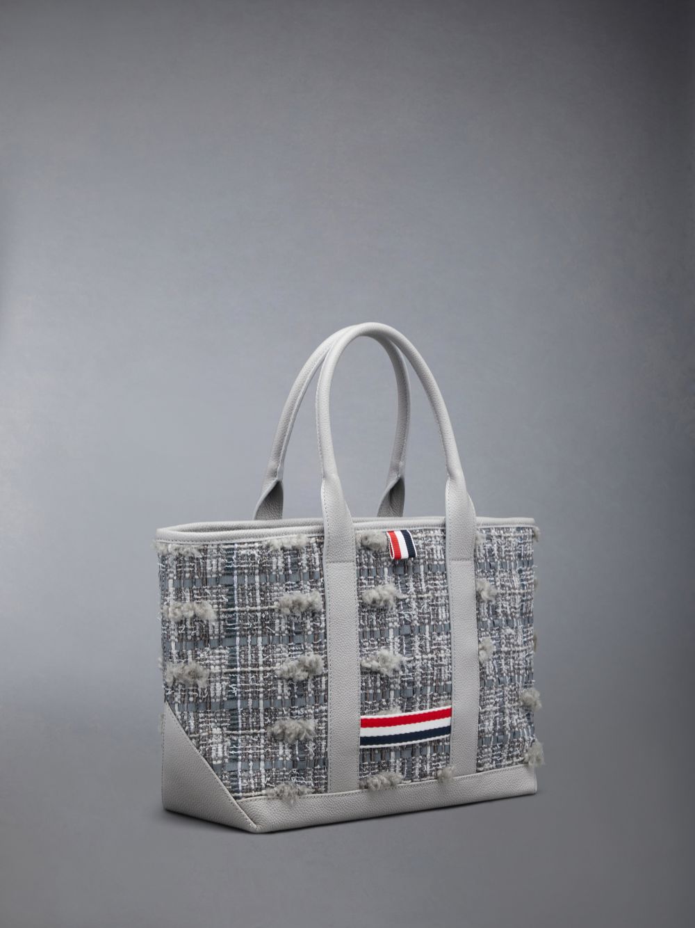 Thom Browne Tweed Leather Small Tool メンズ トートバッグ グレー | ZOQ53V61935