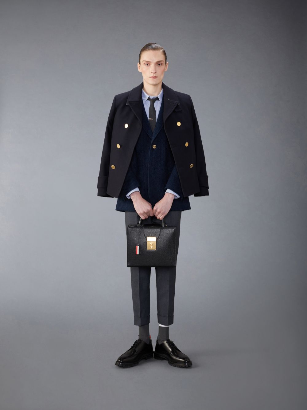 Thom Browne Tweed Unstructured Sack Sport メンズ コート 青 | JWR07E80391
