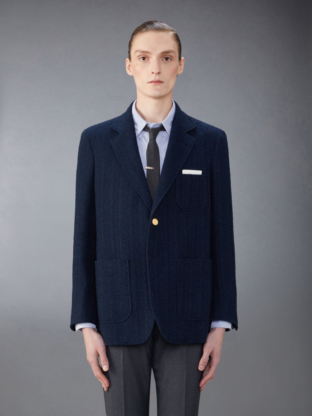Thom Browne Tweed Unstructured Sack Sport メンズ コート 青 | JWR07E80391