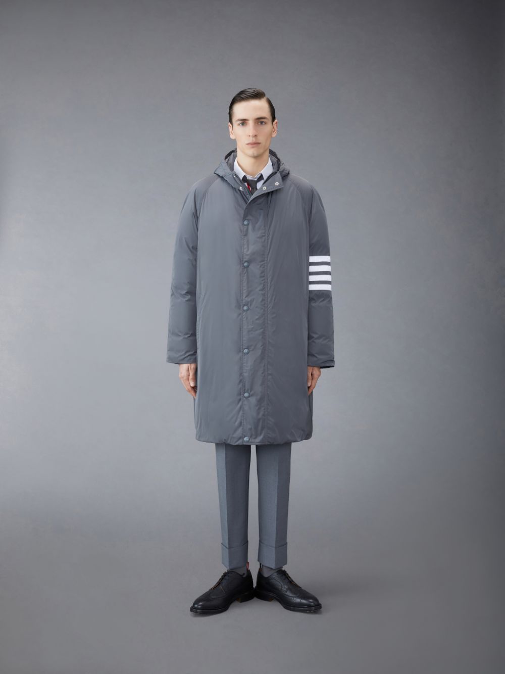 Thom Browne Twill 4-Bar Football Sideline メンズ パーカージャケット グレー | JZN53X20858