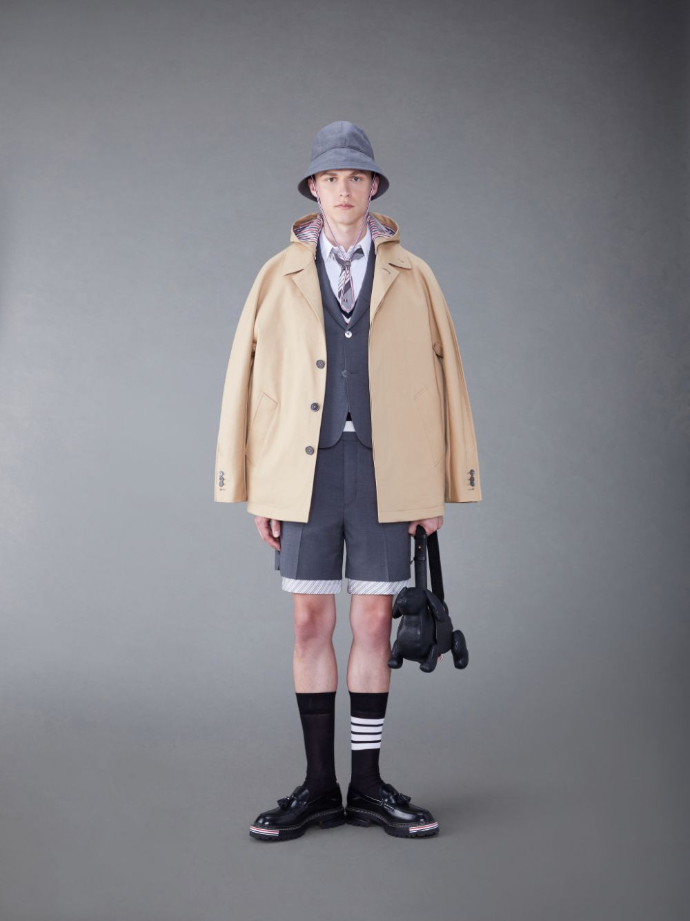 Thom Browne Twill Low Rise Sack Mini メンズ ショートパンツ グレー | MUF95Y09293