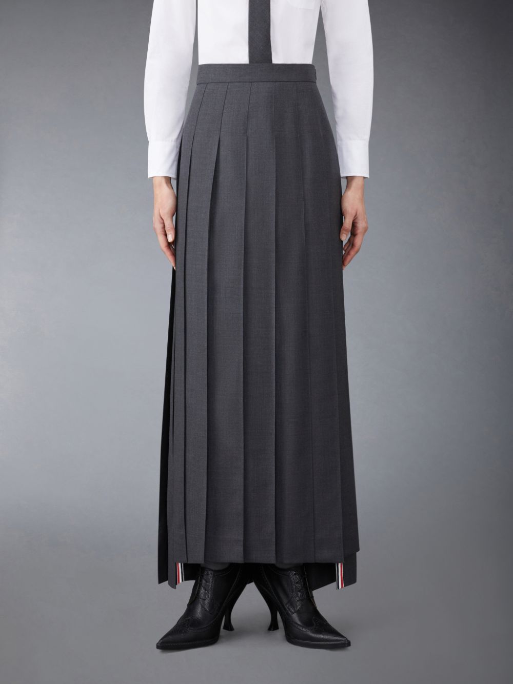 Thom Browne Twill Pleated Long レディース スカート グレー | GKT85F32001