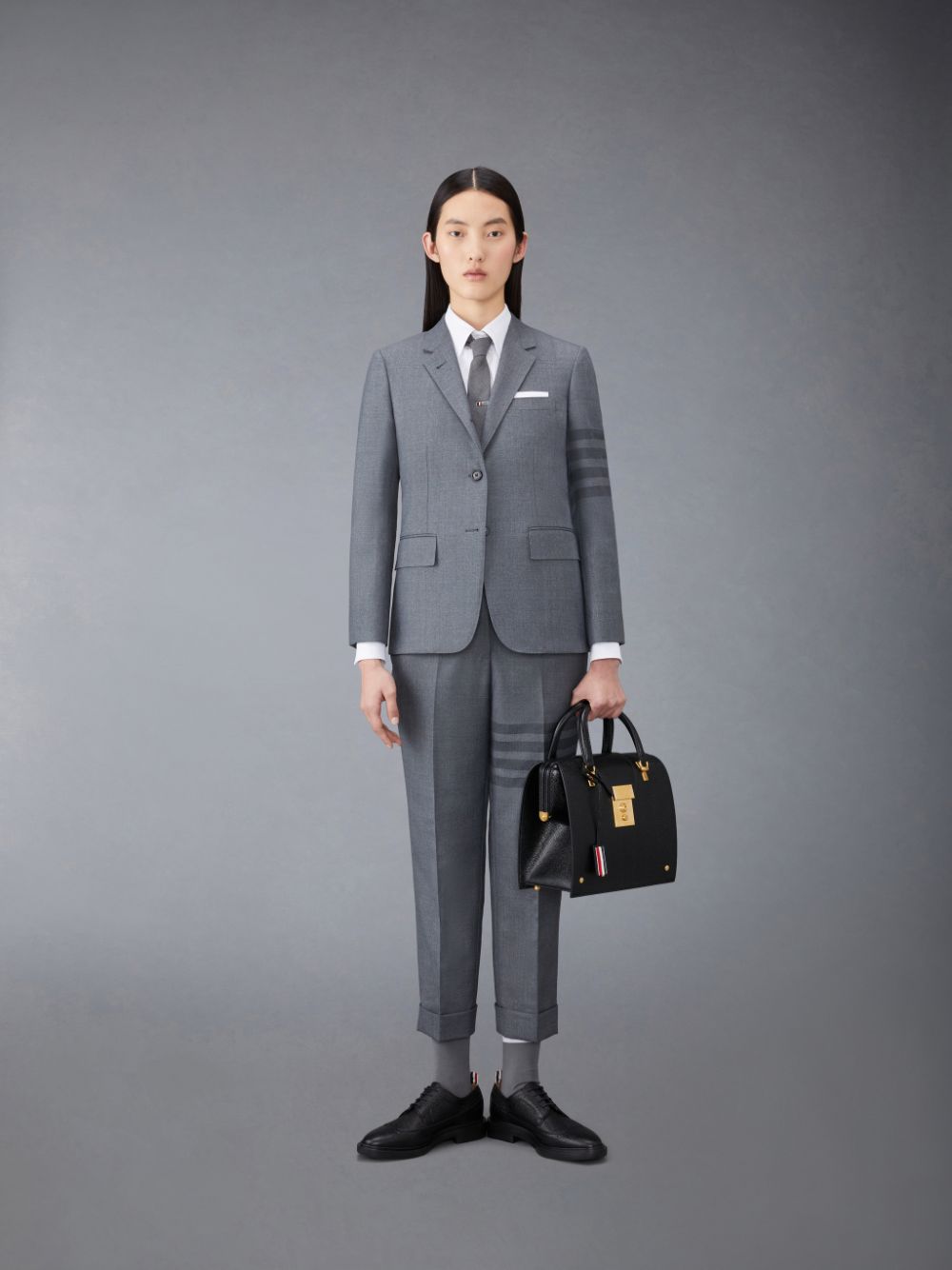 Thom Browne Twill School Uniform 4-Bar Classic Sport レディース コート グレー | CCE59N43479