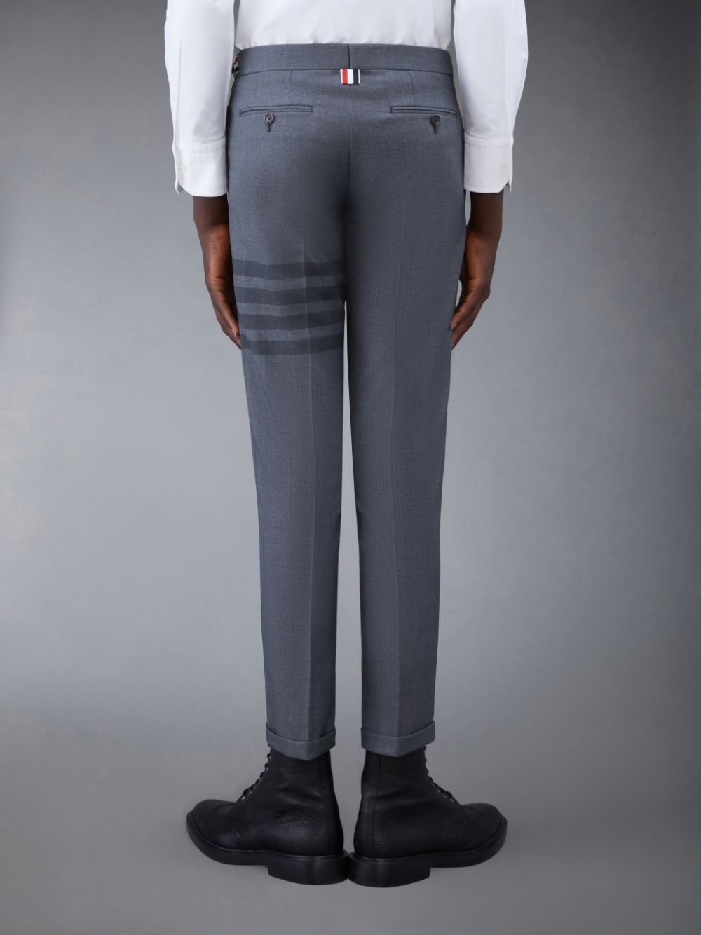 Thom Browne Twill School Uniform 4-Bar Low Rise Skinny メンズ パンツ グレー | MUW04H62938