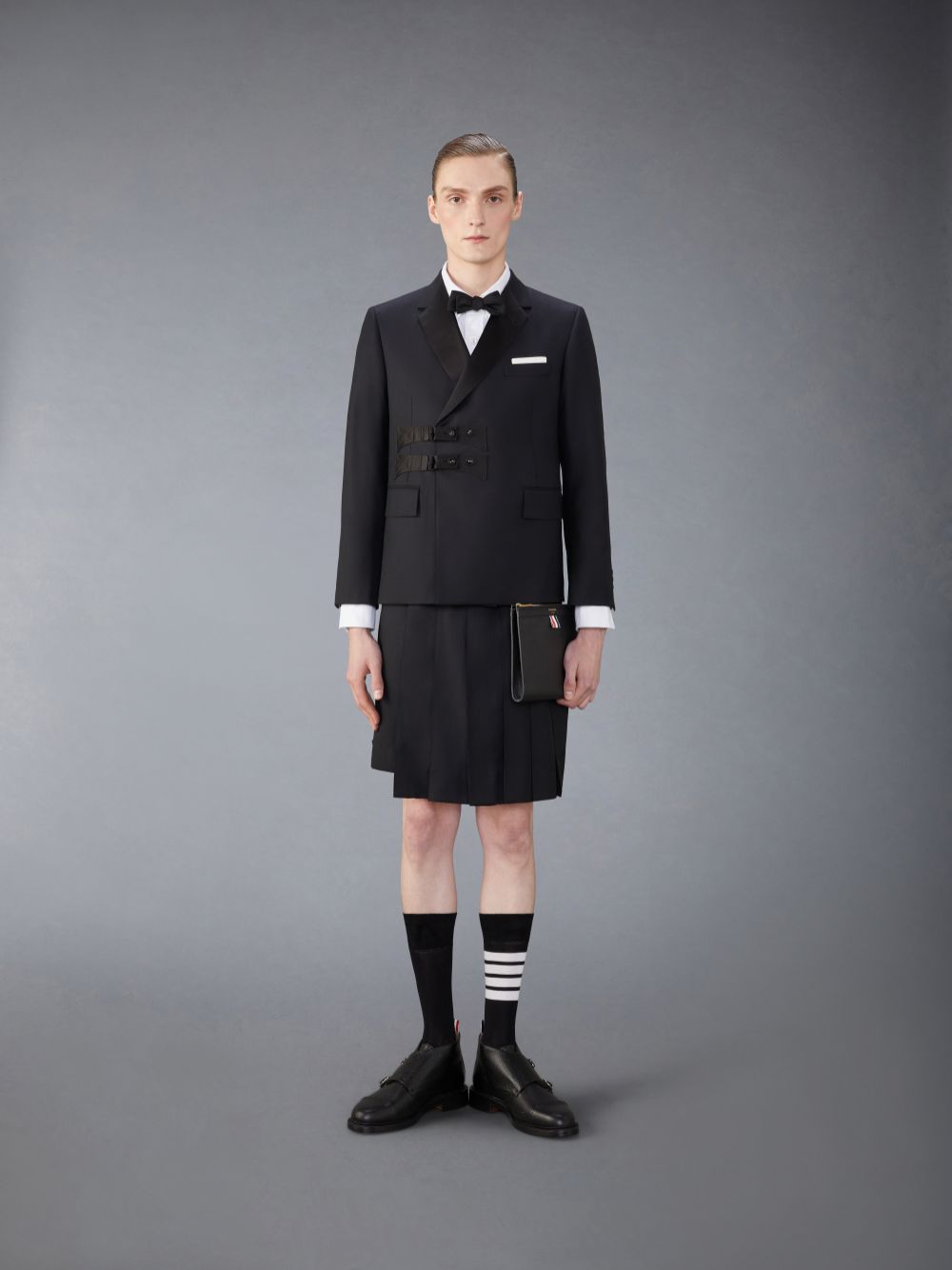 Thom Browne Twill Wool Backstrap Skort メンズ スカート 黒 | UFN39P19148