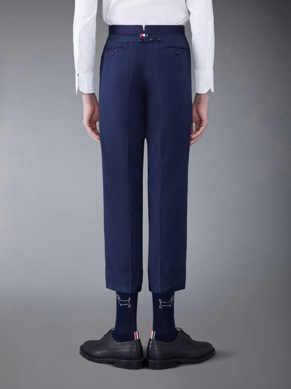 Thom Browne Typewriter Cloth Classic Backstrap メンズ パンツ 青 | EBW76B04872