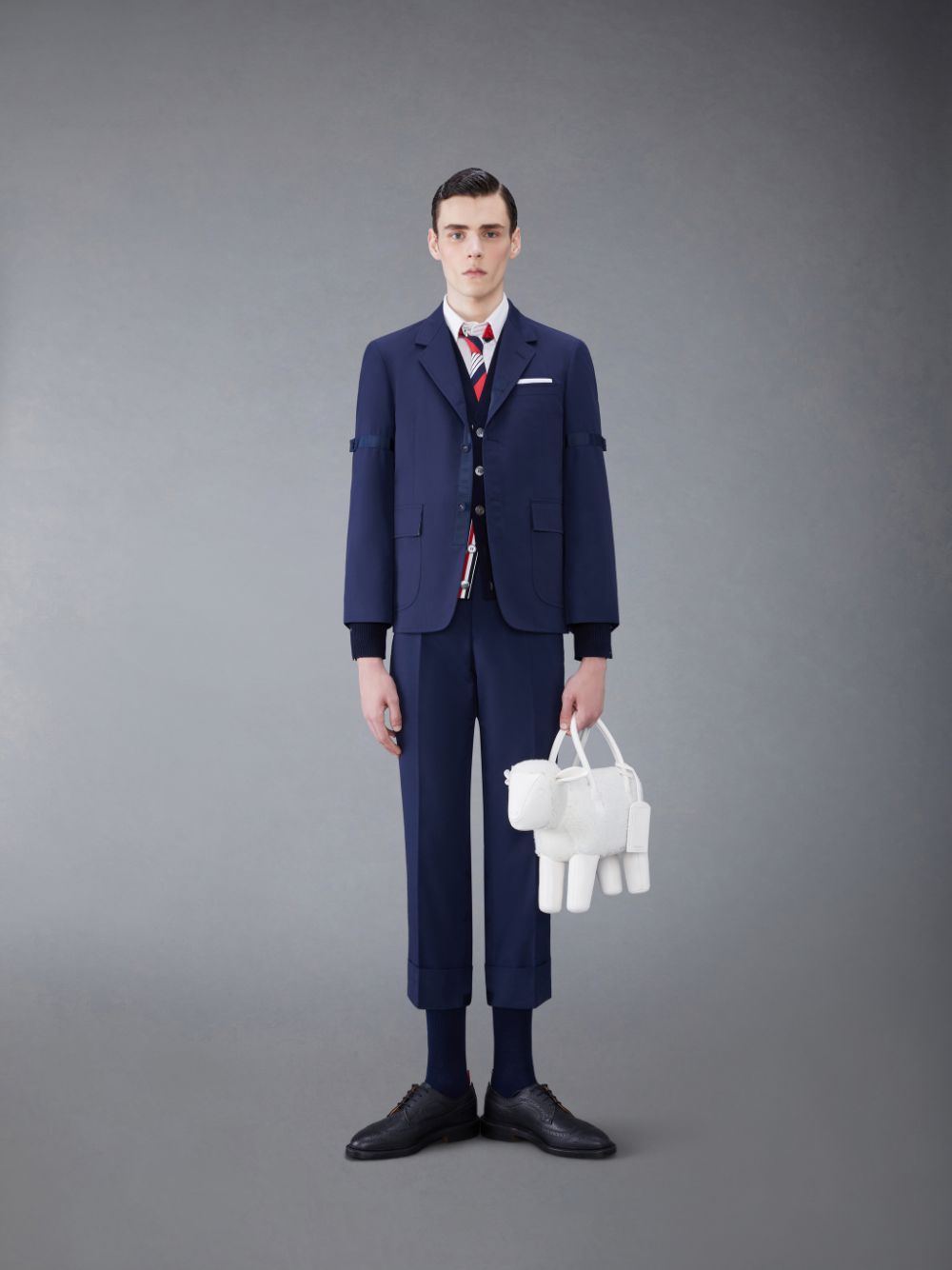 Thom Browne Typewriter Cloth Classic Backstrap メンズ パンツ 青 | EBW76B04872