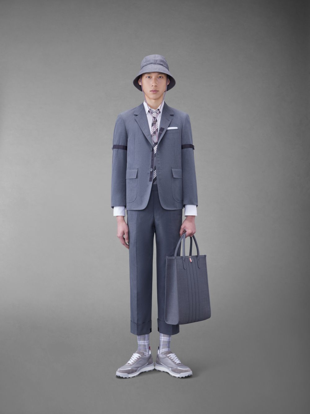 Thom Browne Typewriter Cloth Classic メンズ パンツ グレー | NON40P51829