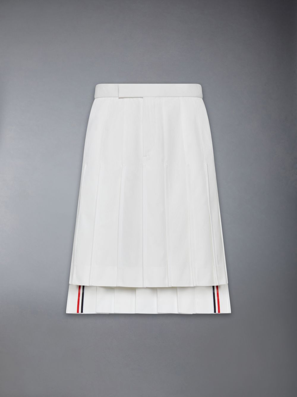 Thom Browne Typewriter Self Tipping Midi Classic Pleated メンズ スカート 白 | TTB92V71367
