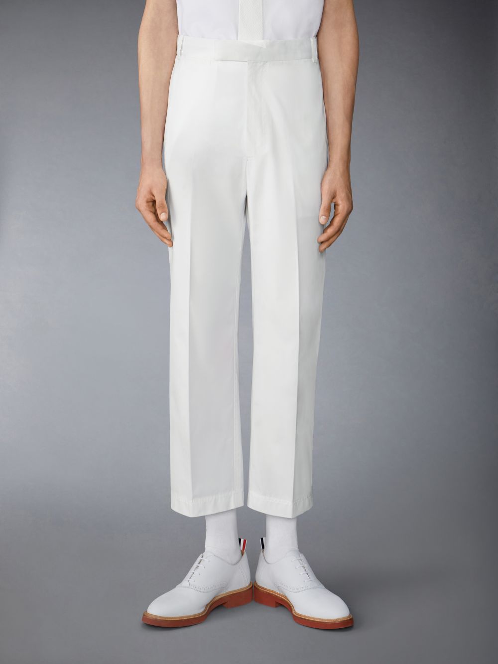 Thom Browne Typewriter Unconstructed Straight Leg メンズ パンツ 白 | YFK32Y99533