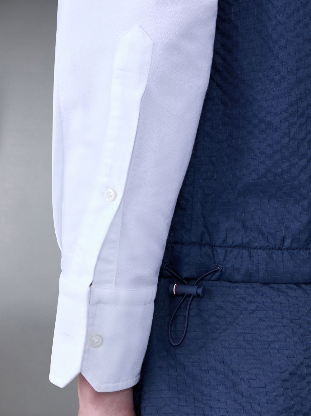 Thom Browne Ultralight Ripstop 4-Bar Hooded メンズ ベスト 青 | GHI80M48262