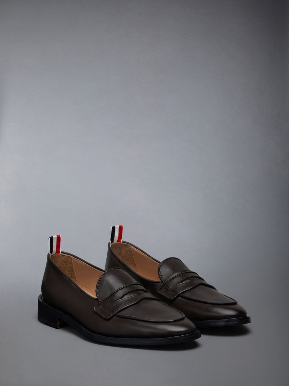 Thom Browne VITELLO CALF LEATHER VARSITY PENNY メンズ ローファー ブラウン | GLB55X15437