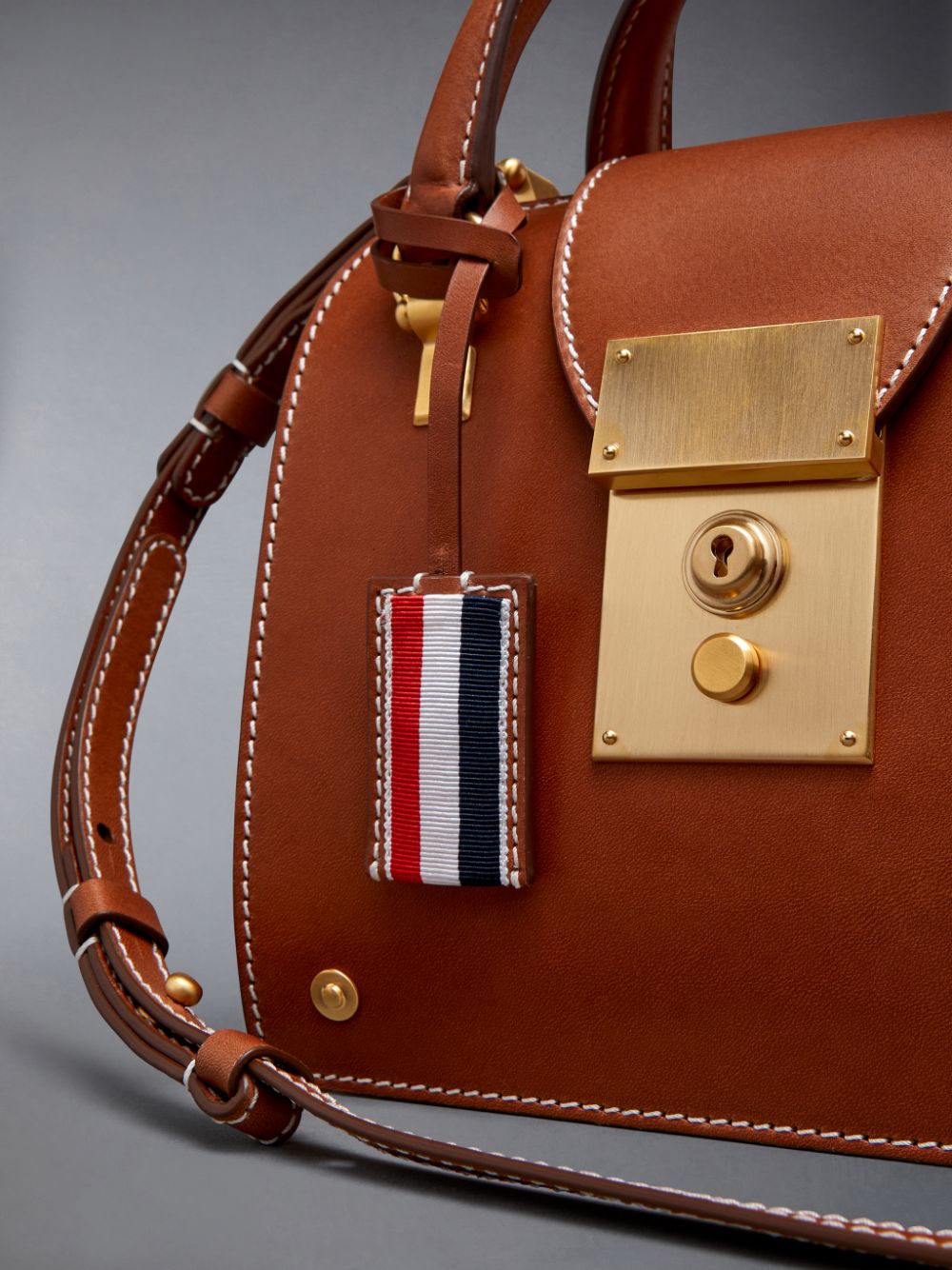 Thom Browne Vacchetta Leather Mrs. Mini レディース トートバッグ ブラウン | SCV32E95010