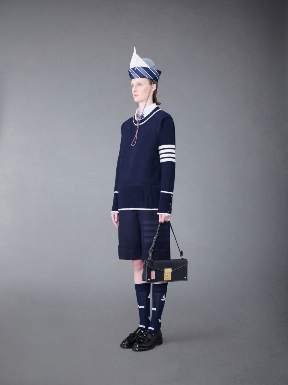 Thom Browne Vacchetta Leather Mrs.uette レディース クラッチバッグ 黒 | UJB95W77650