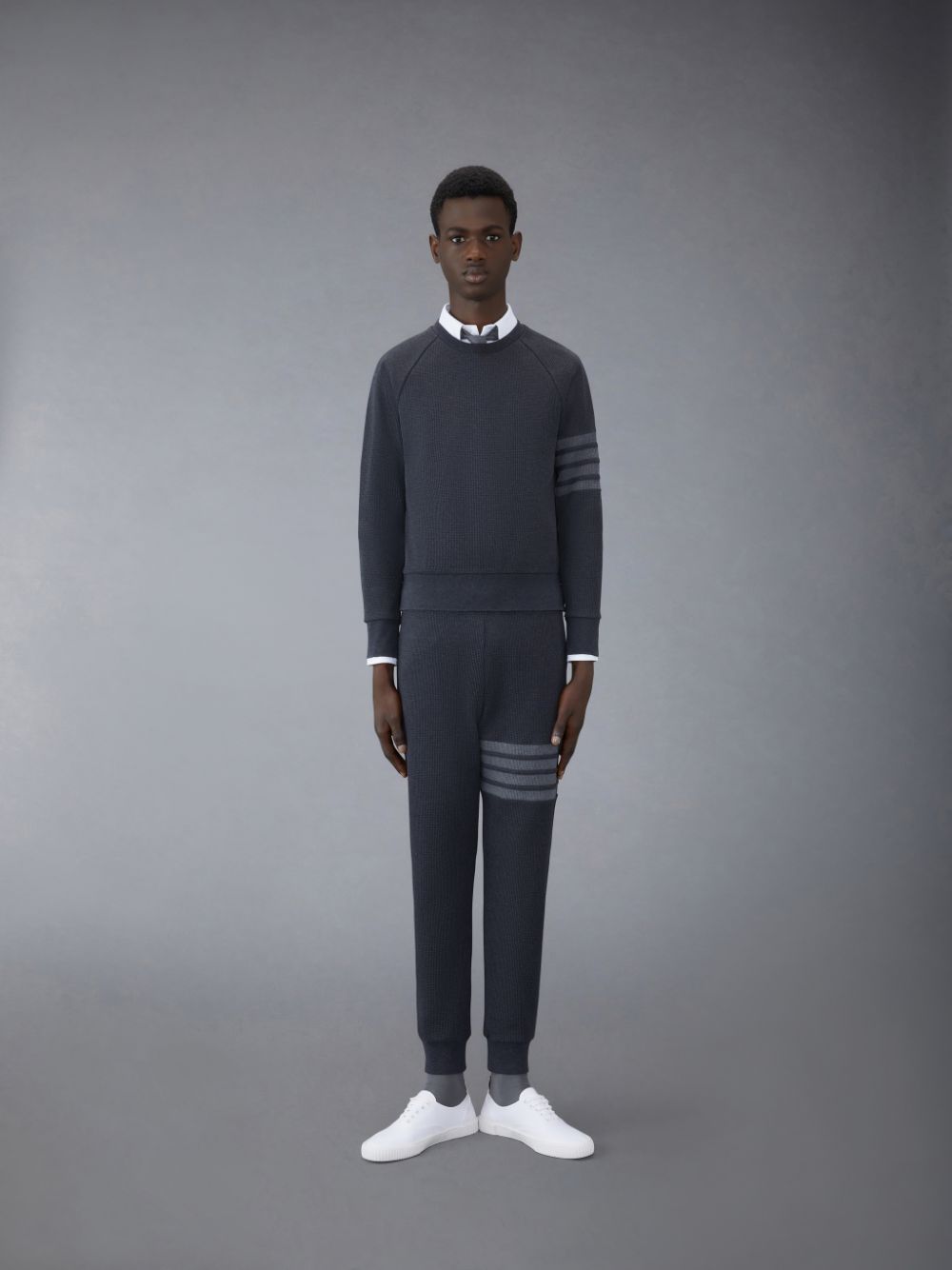 Thom Browne Waffle 4-Bar メンズ スウェットパンツ グレー | TPF84U09960