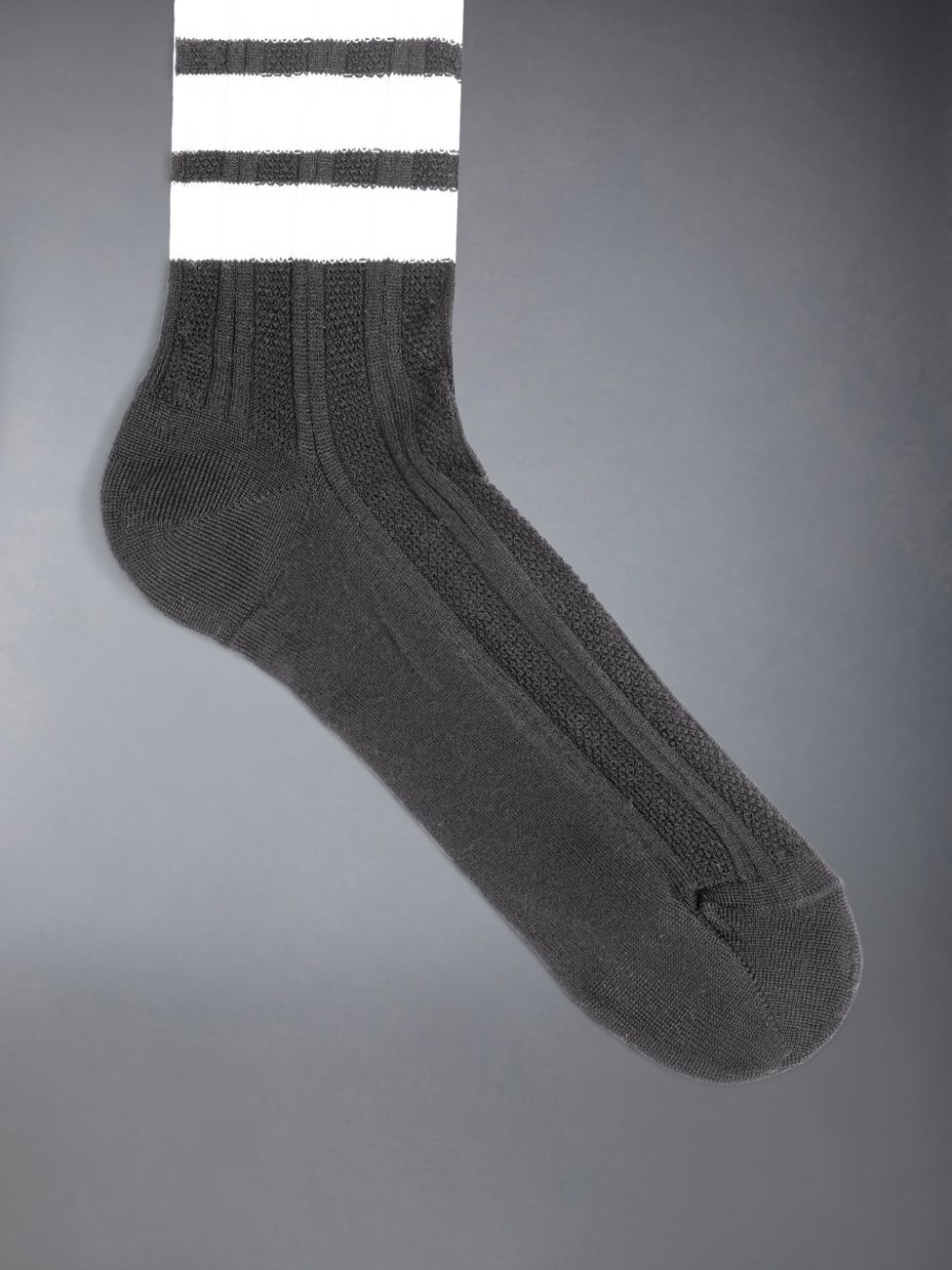 Thom Browne Washable Merino 4-Bar Mid Calf メンズ ソックス 黒 | XEX60X69548