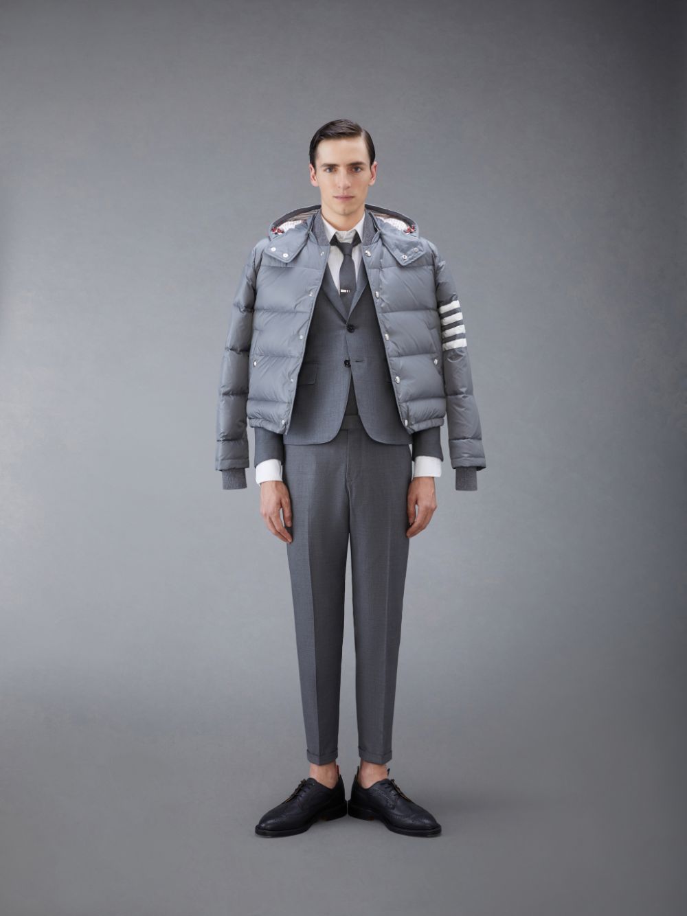 Thom Browne White Oxford Striped Grosgrain Armband Classic メンズ シャツ 白 | YER87G22186