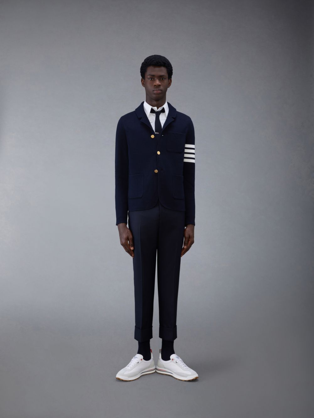 Thom Browne Wool 4-Bar Sport メンズ カーディガン 青 | VEV75N74737