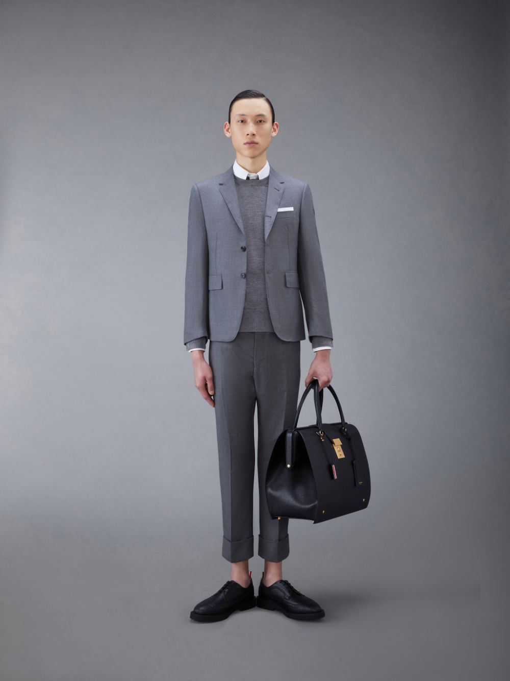 Thom Browne Wool 4-Bar メンズ プルオーバー グレー | DGN69N39341