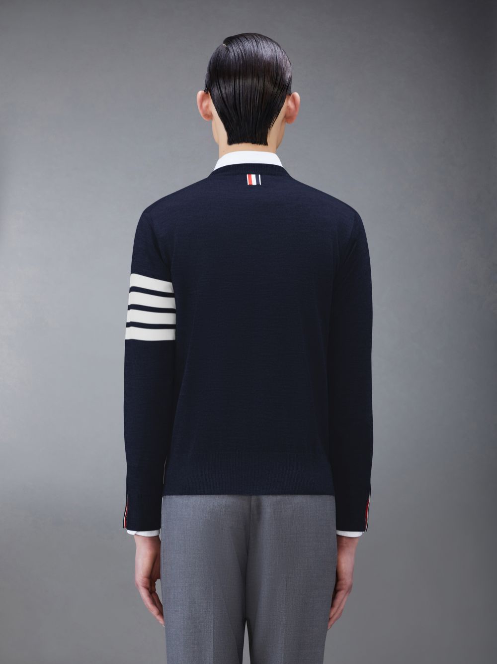 Thom Browne Wool 4-Bar メンズ プルオーバー 青 | YGZ93P01239