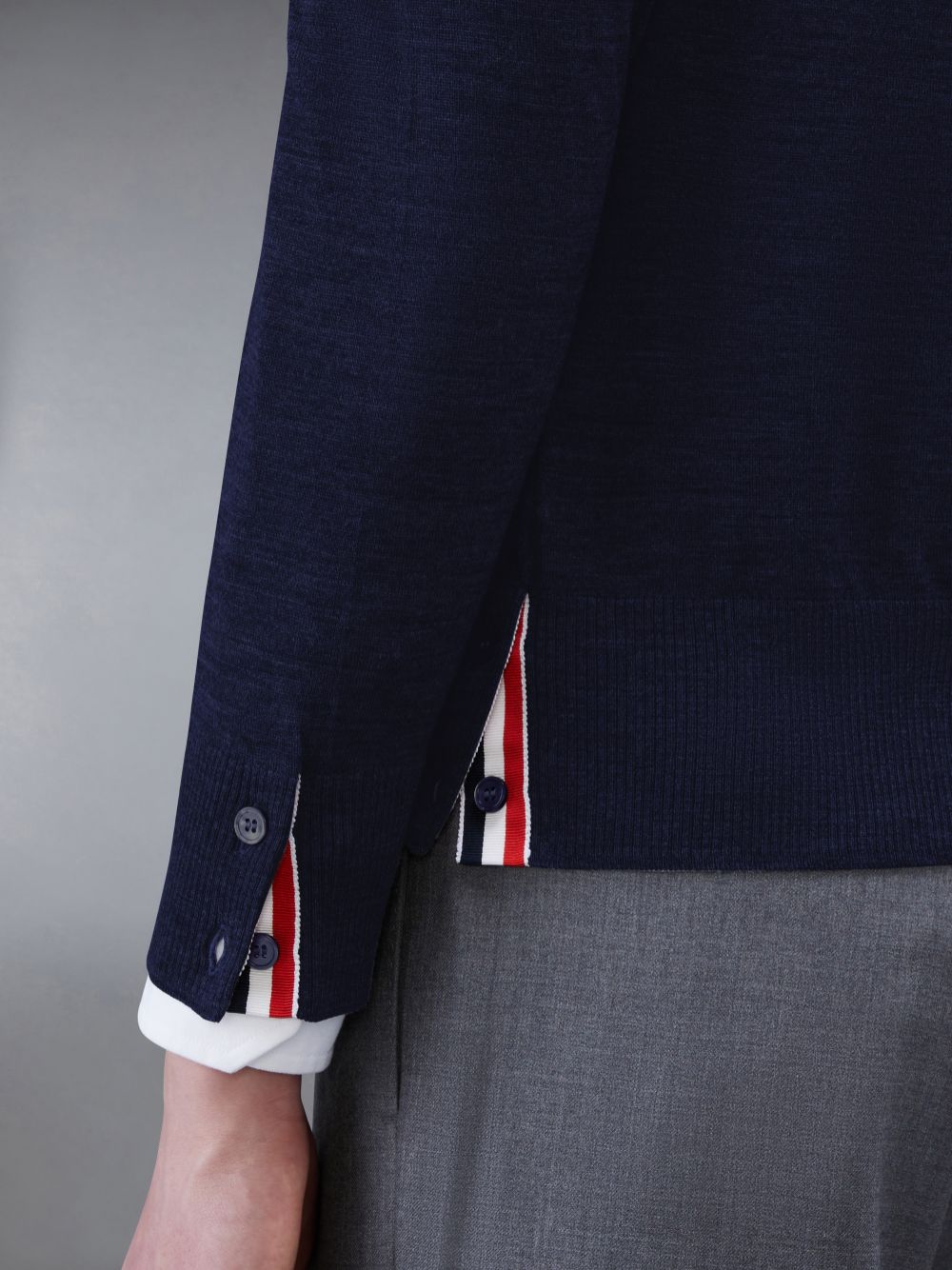 Thom Browne Wool 4-Bar メンズ プルオーバー 青 | YGZ93P01239