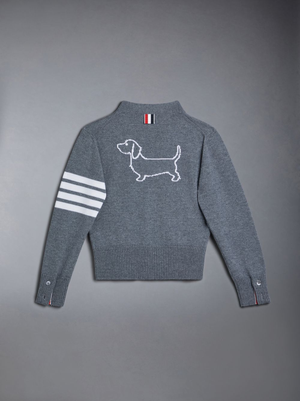 Thom Browne Wool Cashmere 4-Bar Hector Classic ガール カーディガン グレー | TSS39C70518