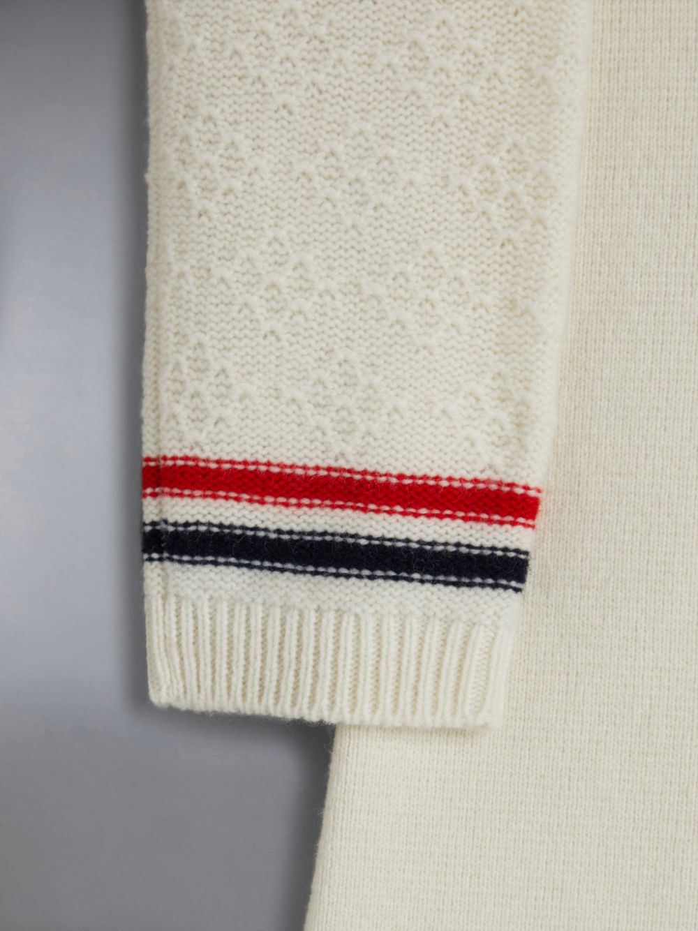 Thom Browne Wool Cashmere Polo Cardigan ガール ワンピース 白 | BZA77B43646