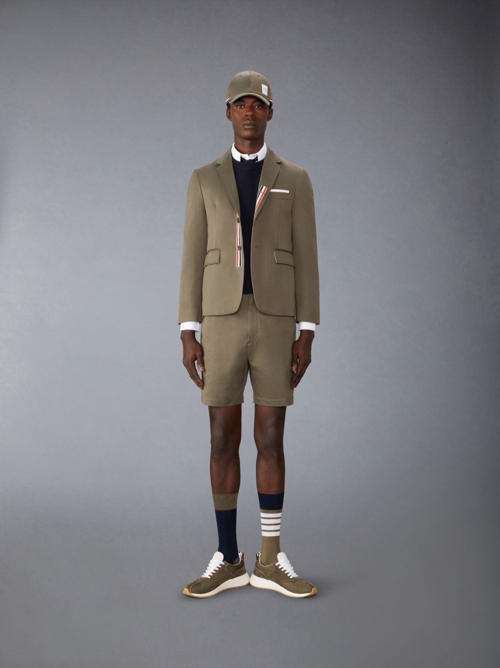 Thom Browne Wool Crepe 4-Bar Relaxed Fit メンズ プルオーバー 青 | YEQ45G09439