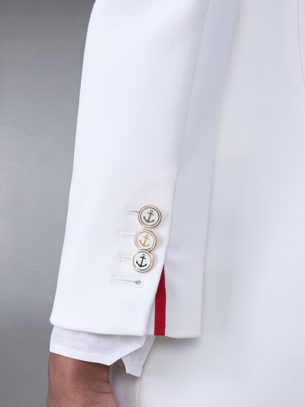 Thom Browne Wool Crepe Moulded Shoulder Maxi レディース ワンピース 白 | FWX51U07968