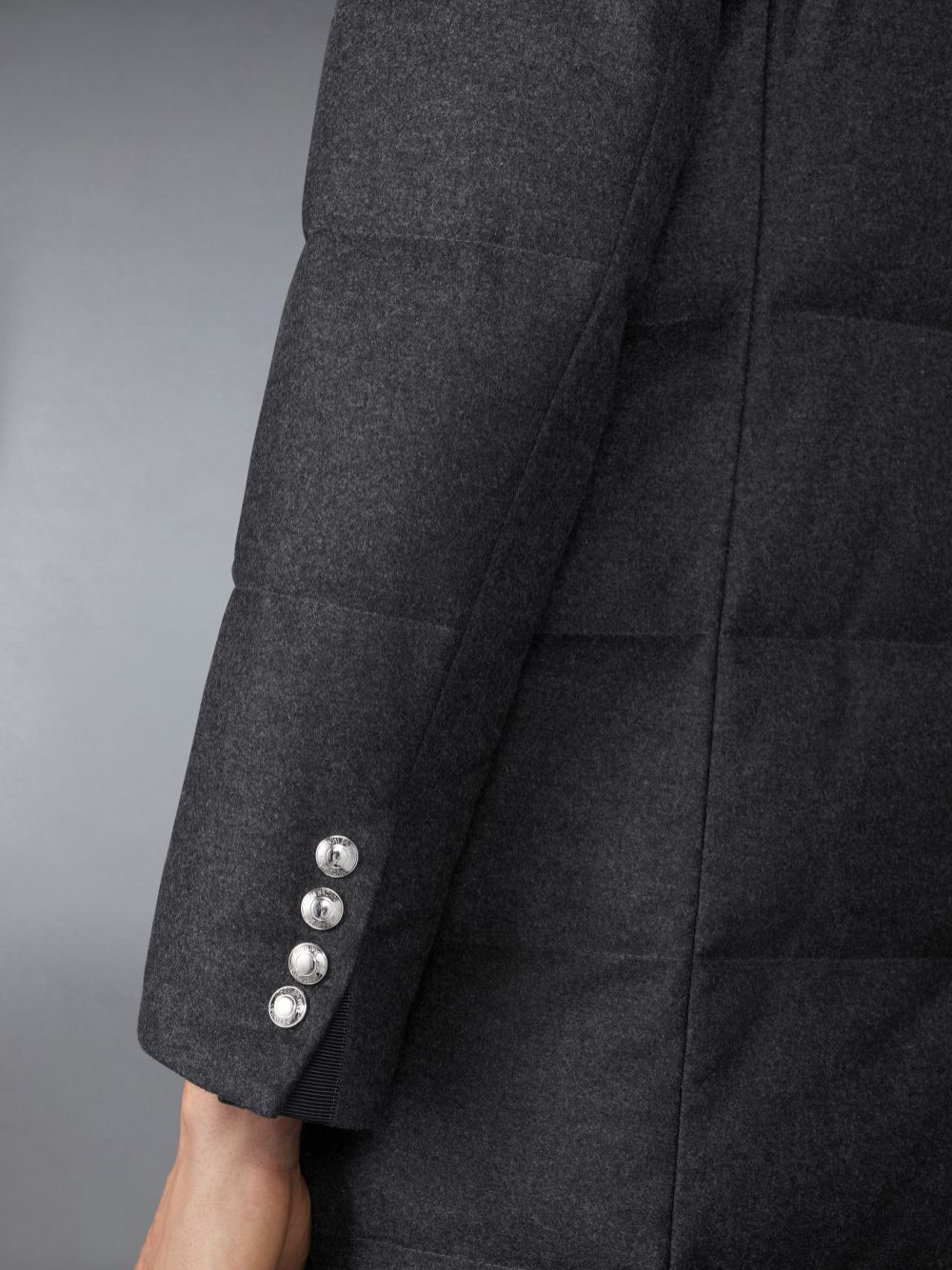 Thom Browne Wool Flannel Down Fill Classic Bal Collar メンズ コート グレー | MQE44L18799