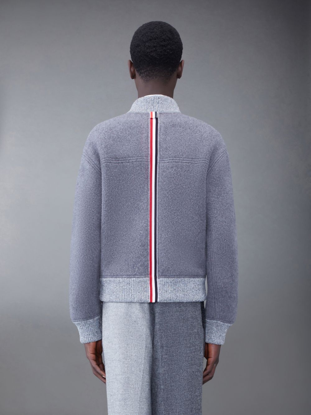 Thom Browne Wool Fleece Stripe Bomber メンズ ジャケット グレー | HIV70J86258