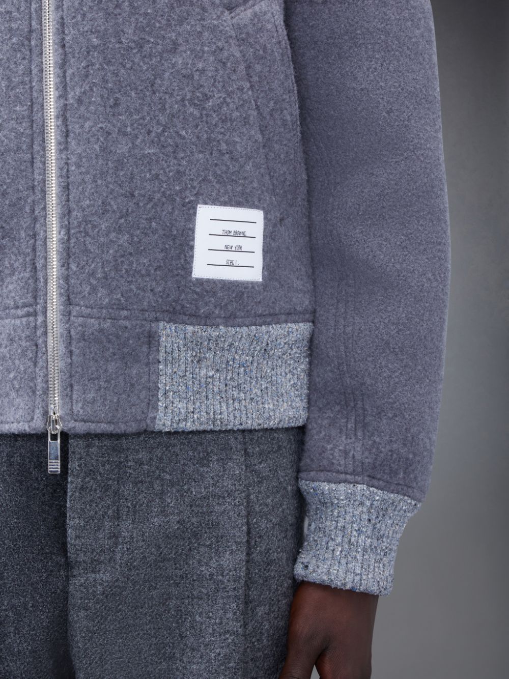 Thom Browne Wool Fleece Stripe Bomber メンズ ジャケット グレー | HIV70J86258