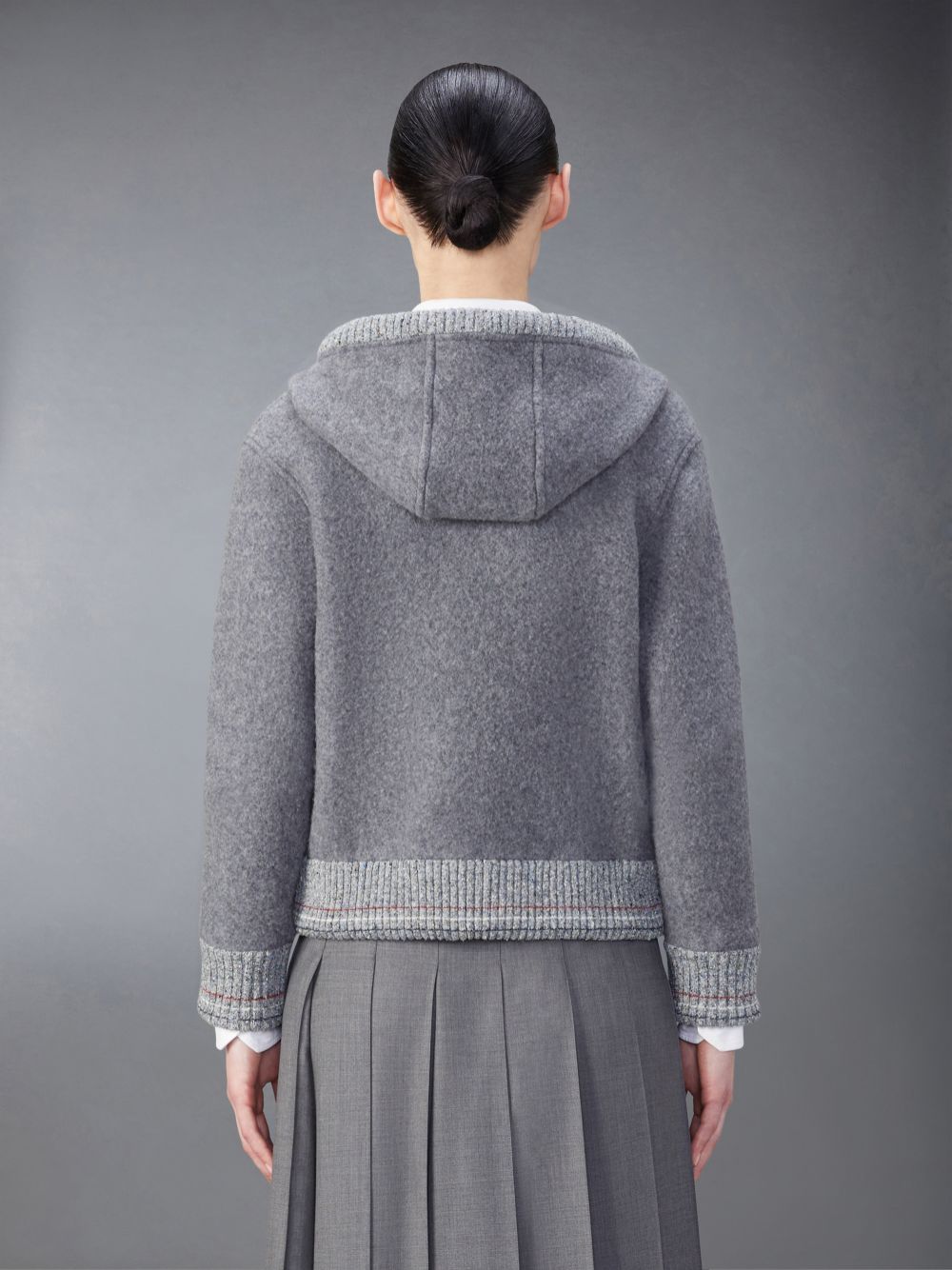 Thom Browne Wool Fleece Zip up レディース パーカー グレー | UEX87S46984